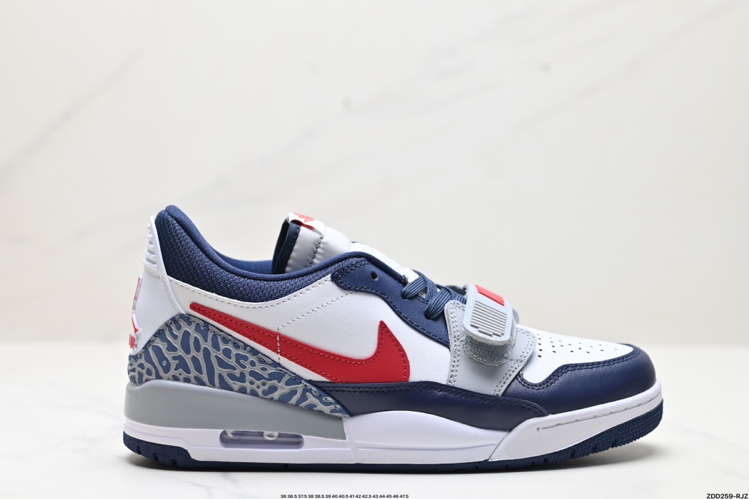 三合一最强合体，多种新配色回归!耐克Nike Air Jordan Legacy 312 Low”Whit Grey Fog/Blu Red“乔丹篮球鞋  CD7069-164