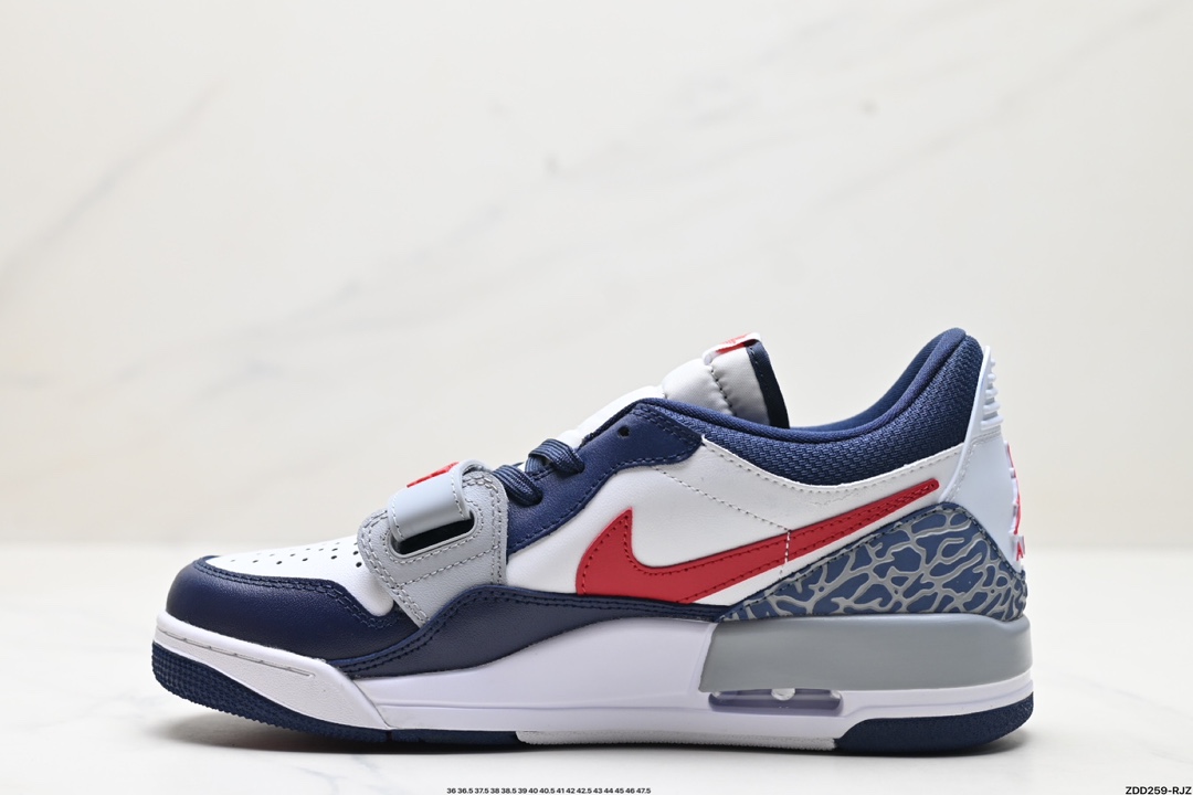 三合一最强合体，多种新配色回归!耐克Nike Air Jordan Legacy 312 Low”Whit Grey Fog/Blu Red“乔丹篮球鞋  CD7069-164