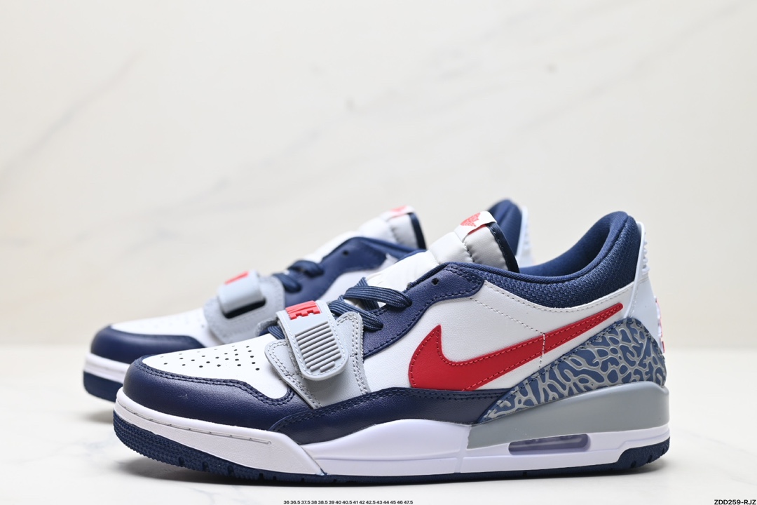 三合一最强合体，多种新配色回归!耐克Nike Air Jordan Legacy 312 Low”Whit Grey Fog/Blu Red“乔丹篮球鞋  CD7069-164