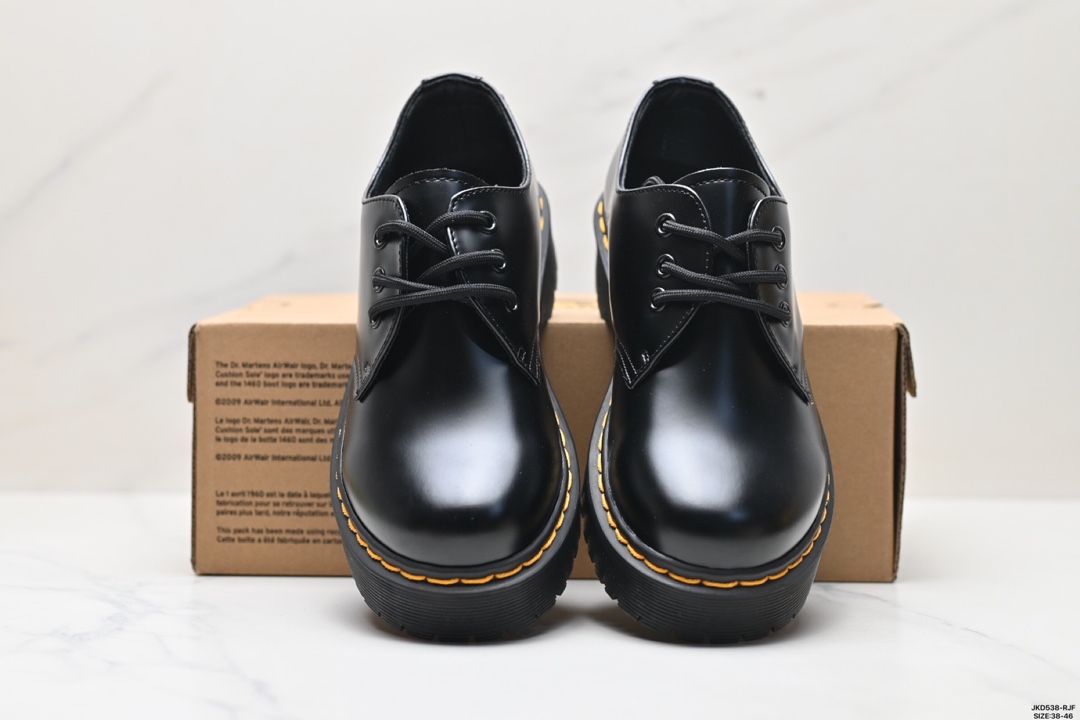 Dr.martens马汀博士 Martens 1461 Smooth Leather Platform系列松糕低帮英伦骑士朋克复古机车厚底粗跟