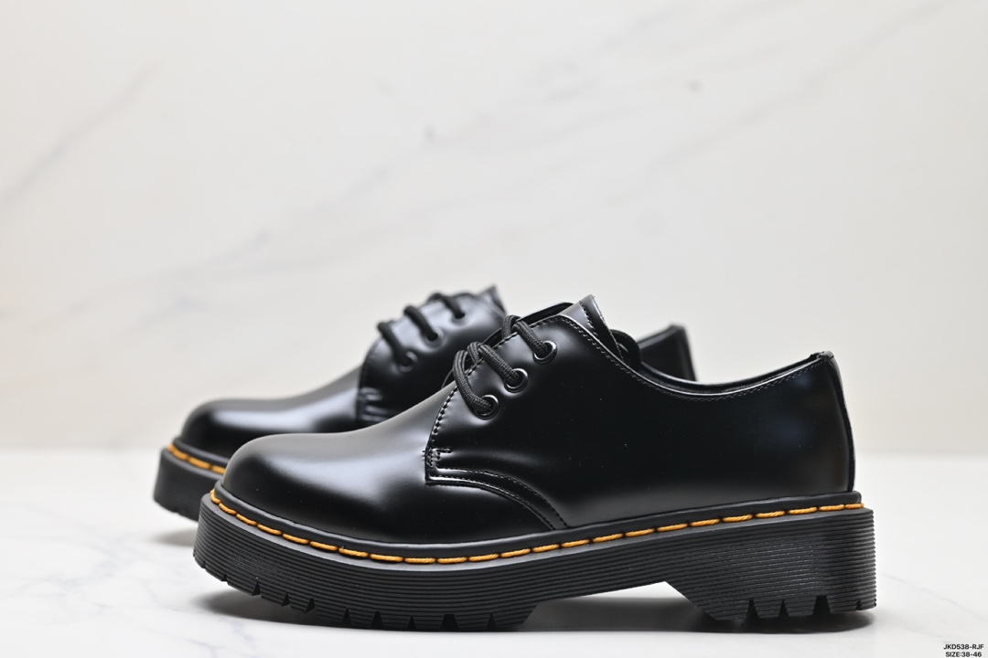 Dr.martens马汀博士 Martens 1461 Smooth Leather Platform系列松糕低帮英伦骑士朋克复古机车厚底粗跟