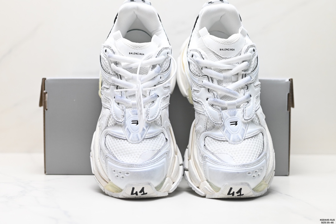 巴黎世家BALENCIAGA Runner Sneaker 3.0慢跑系列低帮复古野跑潮流姥爹风百搭休闲运动慢跑鞋“解构灰黑玫瑰金做旧3.0”779066 W3RXP 9090