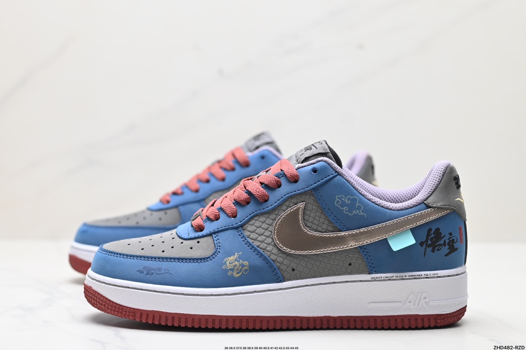 Nike Air Force 1 Low 黑神话悟空 祥云龙纹 复古潮流男女球鞋定制  AF2434-109