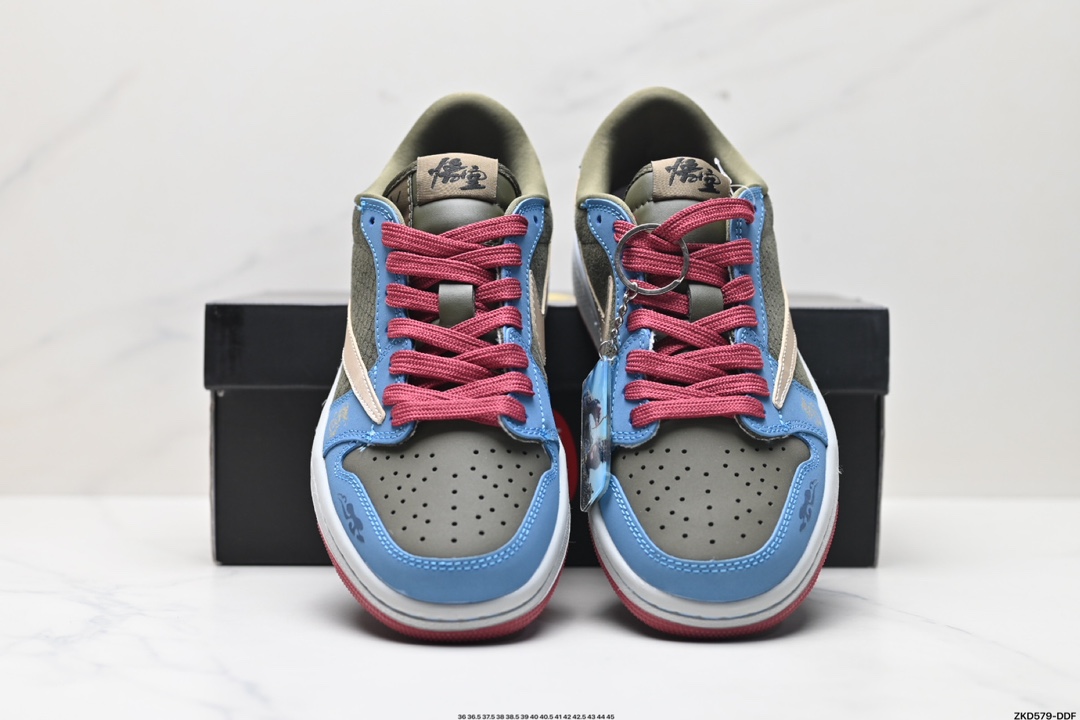 AJ1倒勾Travis Scott x Air Jordan 1 ” Reverse Mocha “ AJ1乔1 TS 闪电 联名倒钩 低帮文化篮球鞋 CH6336-015