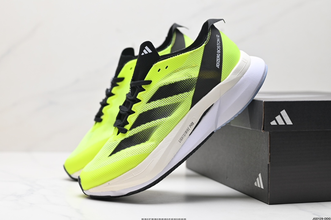 阿迪达斯adidas adizero BOSTON 12 M夏季透气网眼竞速跑鞋Boost 缓震底 IF9210