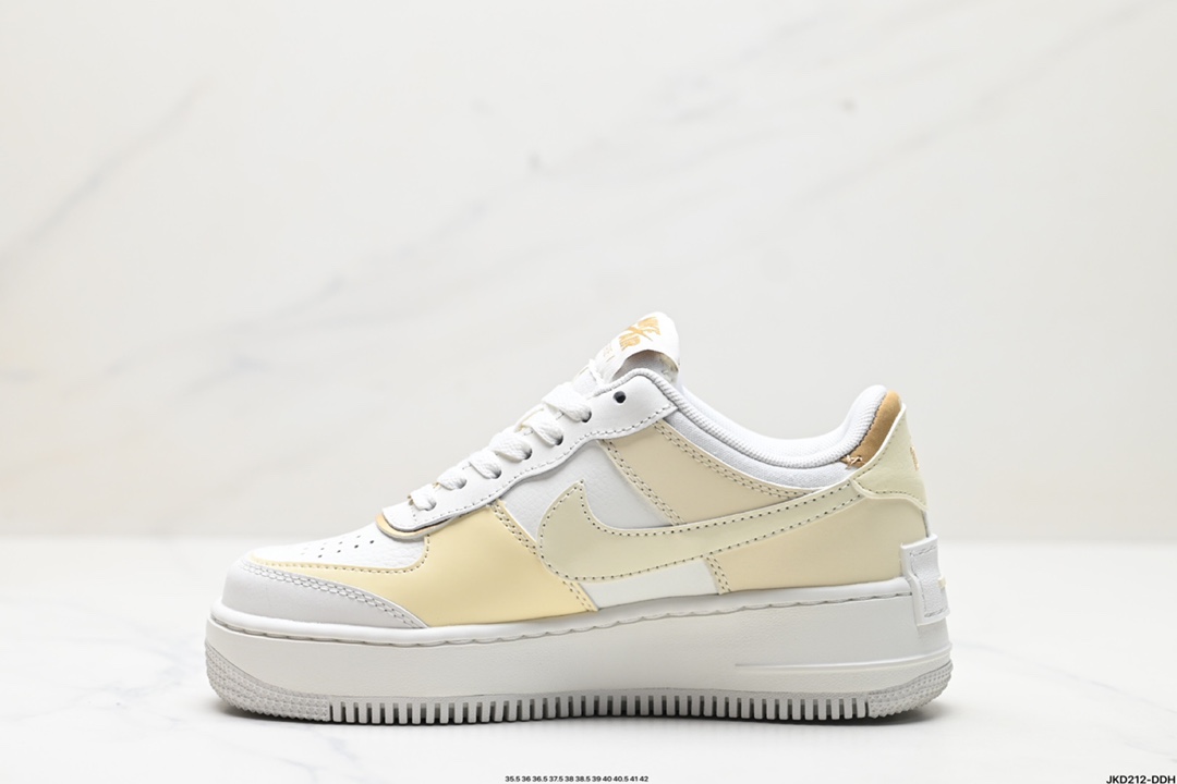 耐克NIKE WMNS Air Force 1 Shadow全新少女系解构主义设计 马卡龙空军一号轻量增高低帮百搭板鞋 DZ1847-108