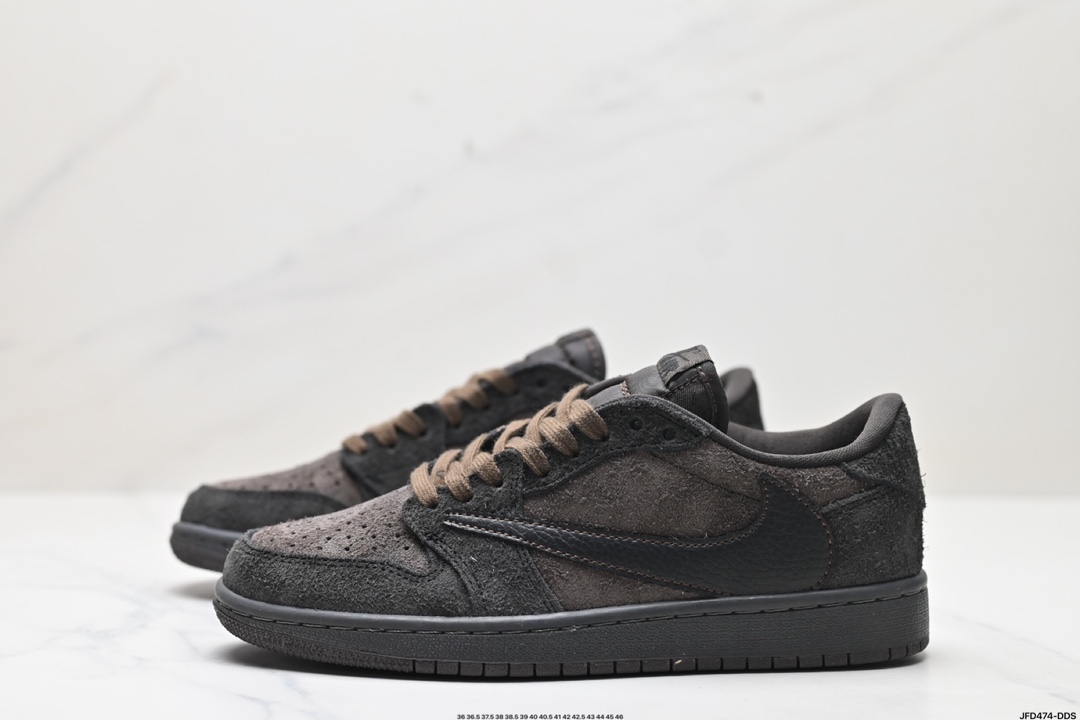 AJ1倒勾Travis Scott x Air Jordan 1 ” Reverse Mocha “ AJ1乔1 TS 闪电 联名倒钩 低帮文化篮球鞋 完美品质出货 DM7866-202