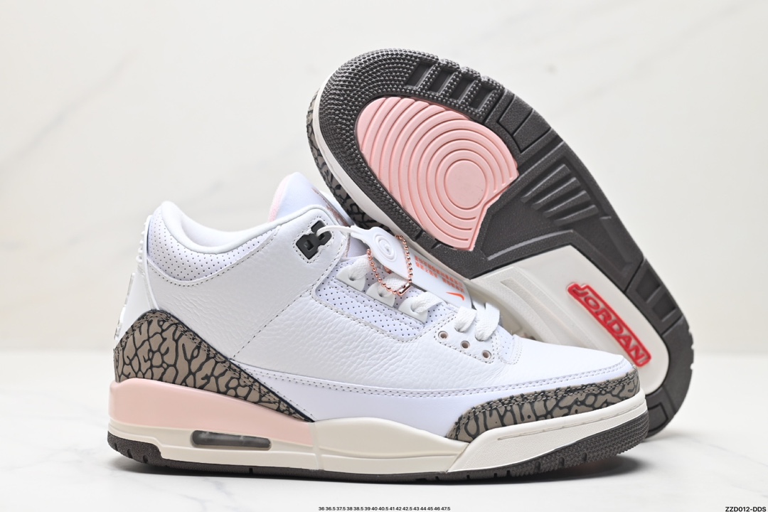 Nike Air Jordan 3 Retro皮革 潮流 防滑耐磨包裏性 中帮 复古篮球鞋 CK9246-102