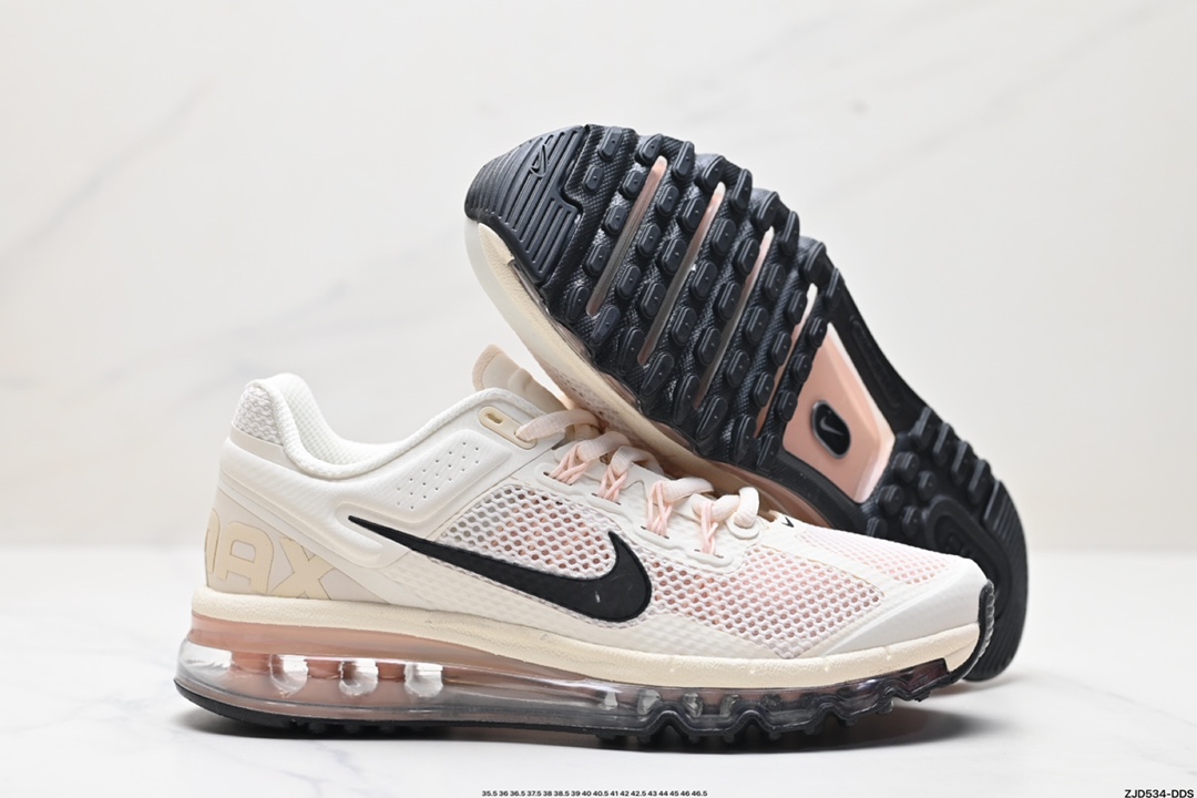 Nike Air Max 2013 联名气垫跑鞋 整体依旧以Stussy标志性的麻布编织材质覆盖 HF3660-100