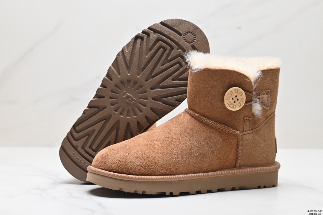 UGG Bailey Button II Boot 羊皮 保暖防滑 加绒 短中筒雪地靴