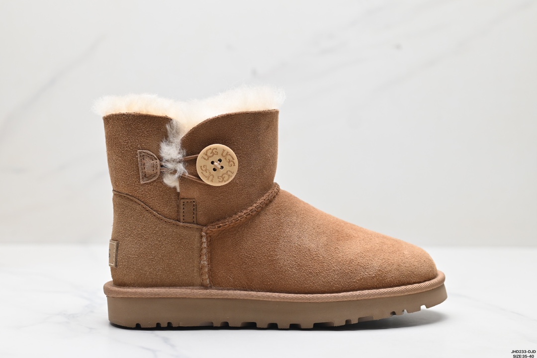 UGG Bailey Button II Boot 羊皮 保暖防滑 加绒 短中筒雪地靴