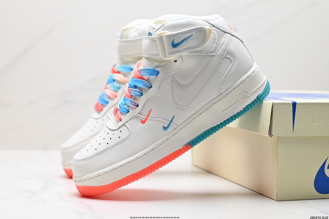 Nike Air Force 1 Mid‘07 SU19 米红蓝‘’洛杉矶快船‘’NYC 城市限定中帮空军一号休闲板鞋 CT1989-113