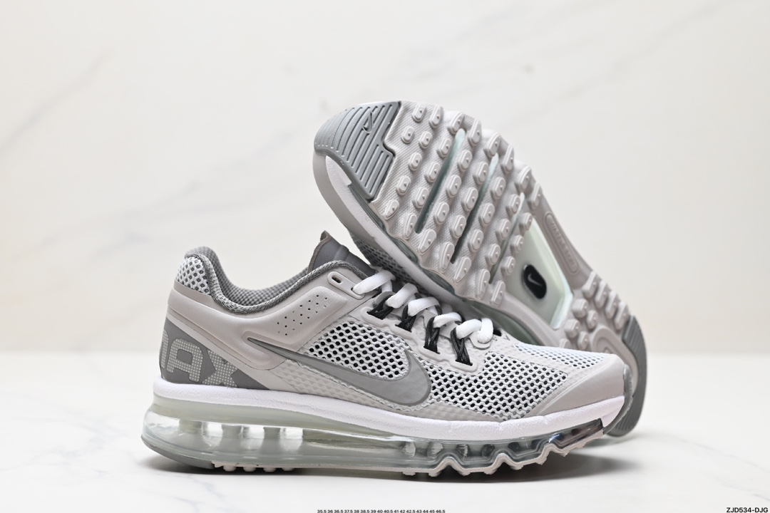 Nike Air Max 2013 联名气垫跑鞋 整体依旧以Stussy标志性的麻布编织材质覆盖  FZ4140-025