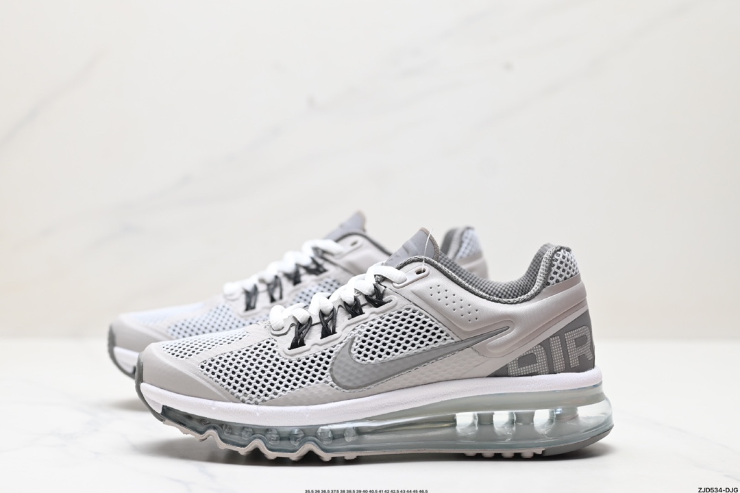 Nike Air Max 2013 联名气垫跑鞋 整体依旧以Stussy标志性的麻布编织材质覆盖  FZ4140-025