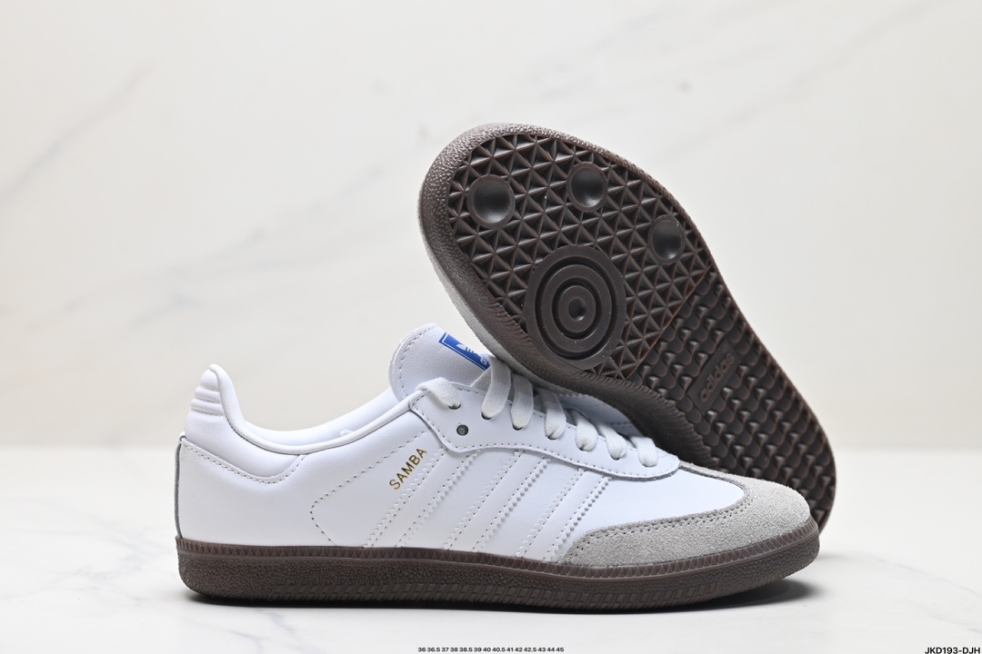 阿迪达斯三叶草Adidas Originals Samba OG 桑巴舞系列绅士德训足球风百搭低帮休闲运动板鞋  IE3439