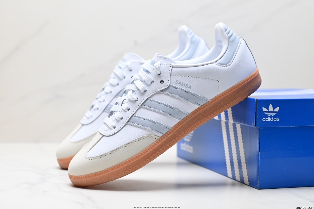 阿迪达斯三叶草Adidas Originals Samba OG 桑巴舞系列绅士德训足球风百搭低帮休闲运动板鞋  IE3439