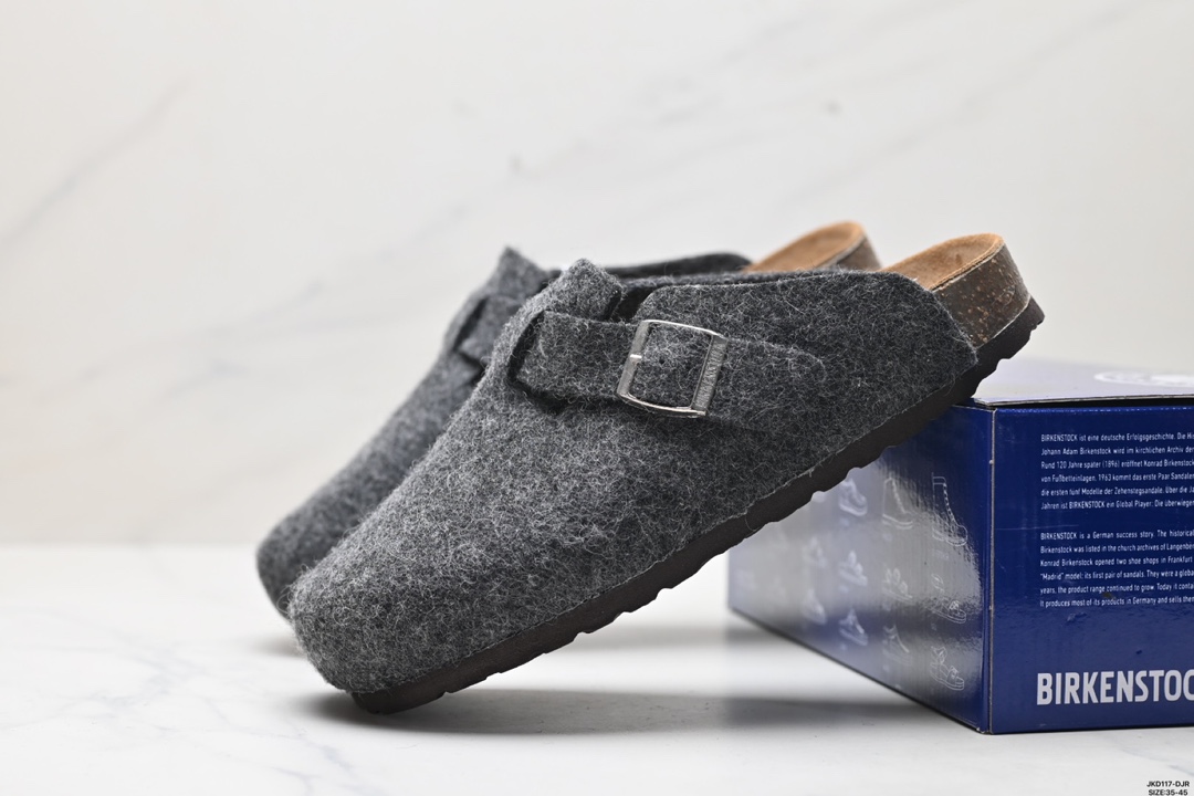 勃肯Birkenstock Boston Suede Shearling 波士顿系列士低帮包头露跟休闲鞋