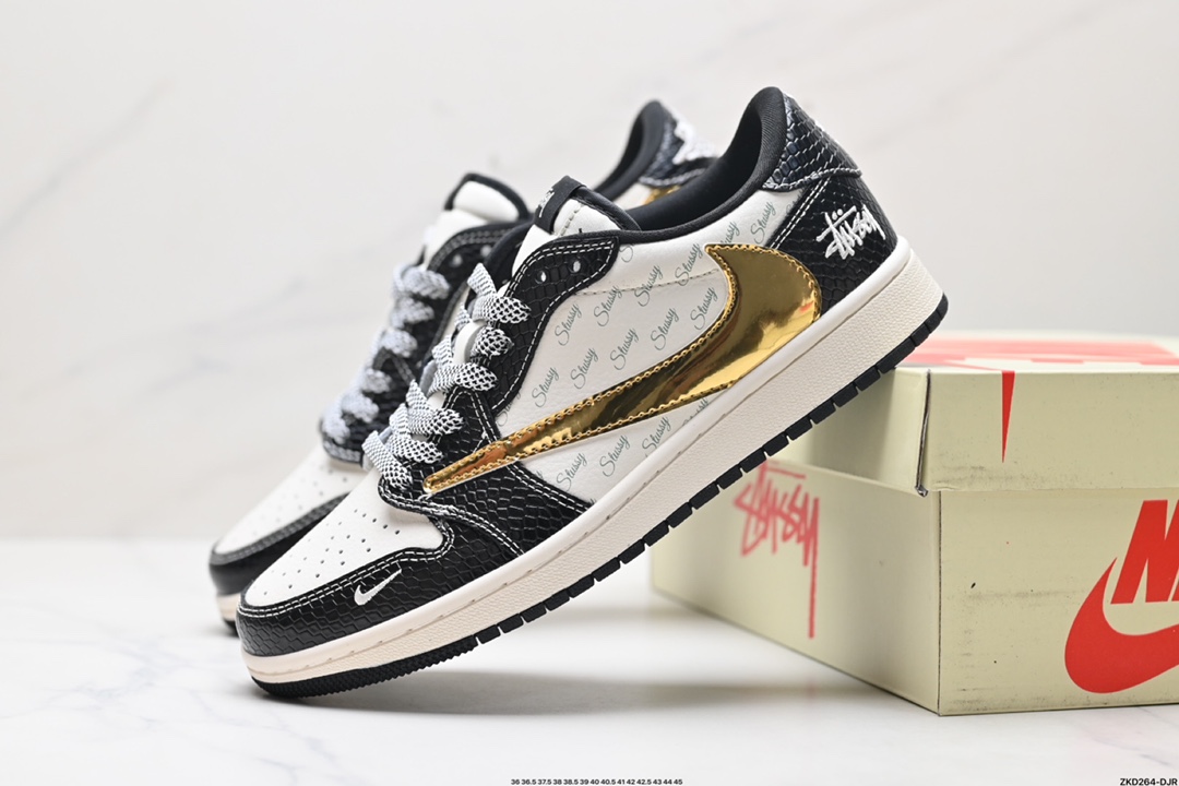 AJ1倒勾Travis Scott x Air Jordan 1 ” Reverse Mocha “ AJ1乔1 TS 闪电 联名倒钩 低帮文化篮球鞋  XY2688-112