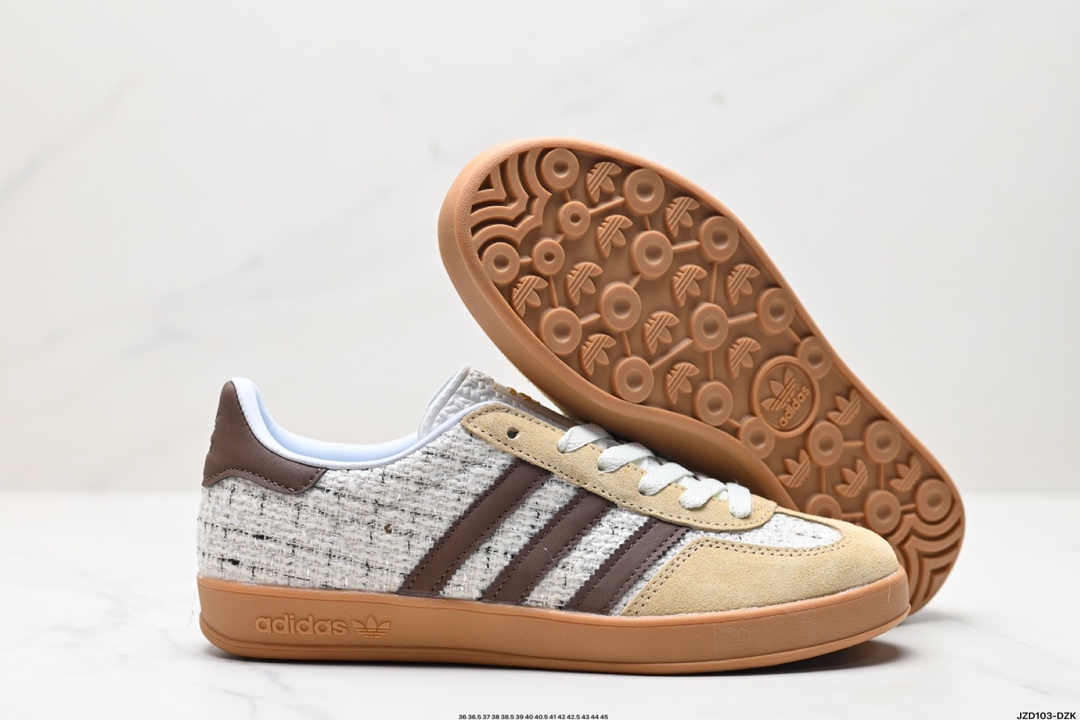 adidas Originals Gazelle INdoor 三叶草休闲防滑耐磨低帮板鞋  IG1636