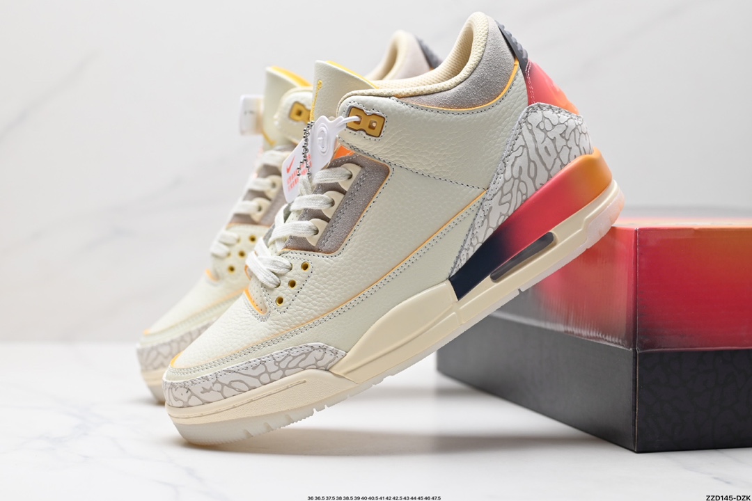 Nike Air Jordan 3 Retro皮革 潮流 防滑耐磨包裏性 中帮 复古篮球鞋 CT8532-106