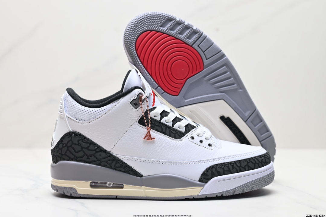 Nike Air Jordan 3 Retro皮革 潮流 防滑耐磨包裏性 中帮 复古篮球鞋 CT8532-106