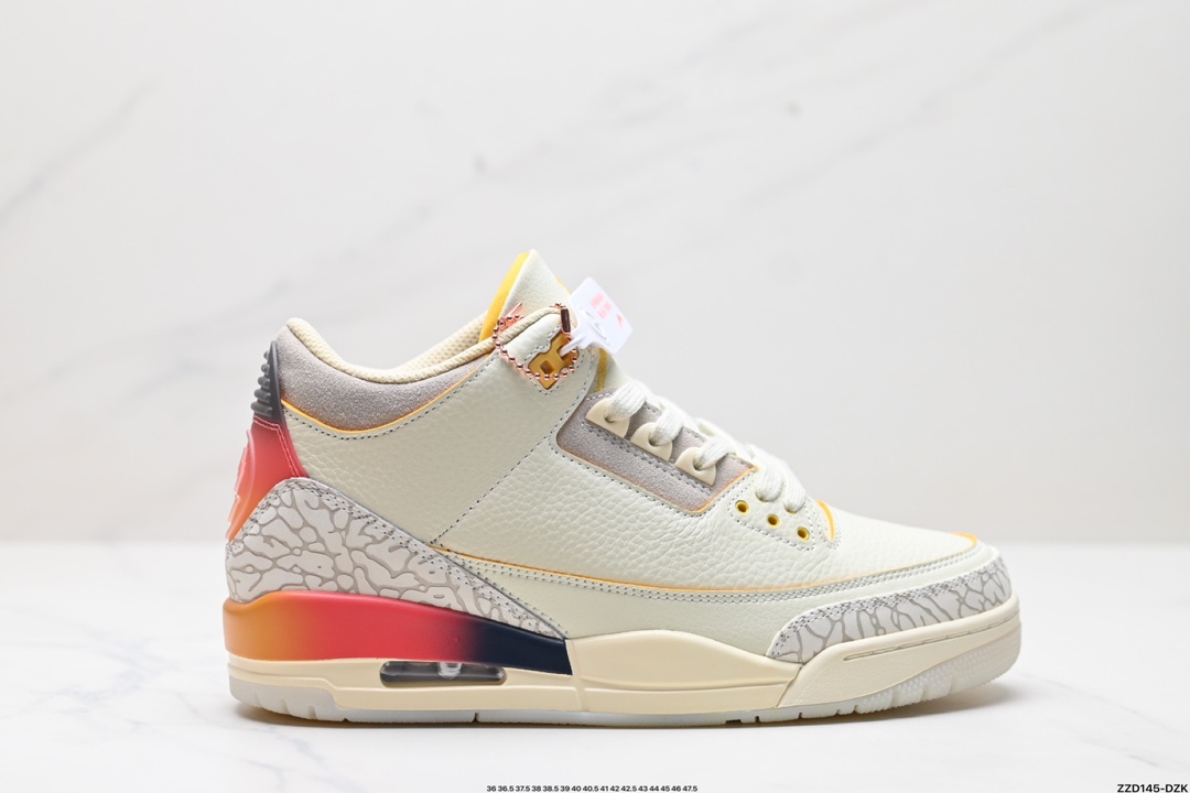 Nike Air Jordan 3 Retro皮革 潮流 防滑耐磨包裏性 中帮 复古篮球鞋 CT8532-106