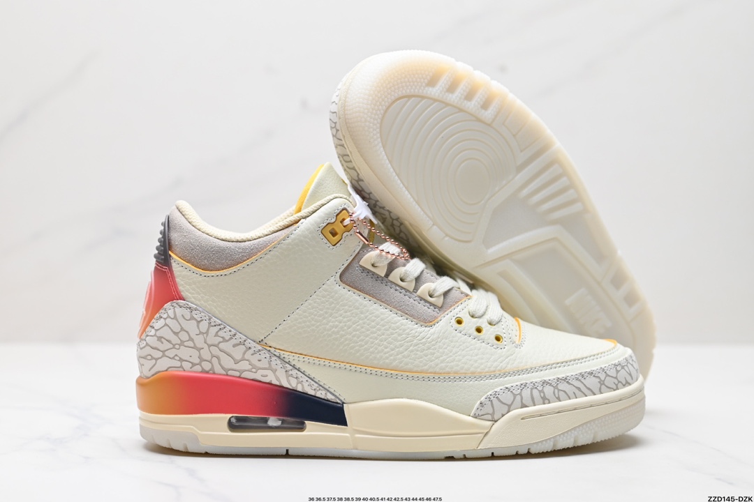 Nike Air Jordan 3 Retro皮革 潮流 防滑耐磨包裏性 中帮 复古篮球鞋 CT8532-106