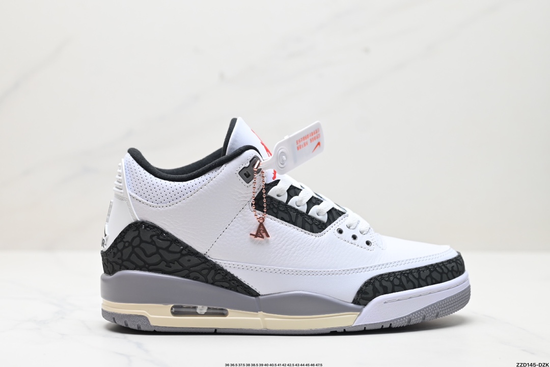 Nike Air Jordan 3 Retro皮革 潮流 防滑耐磨包裏性 中帮 复古篮球鞋 CT8532-106