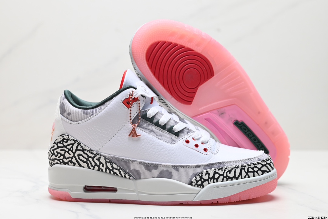 Nike Air Jordan 3 Retro皮革 潮流 防滑耐磨包裏性 中帮 复古篮球鞋 CT8532-106