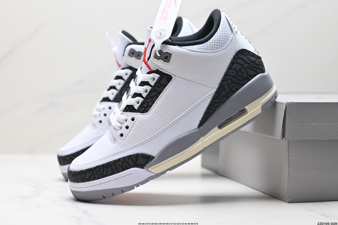 Nike Air Jordan 3 Retro皮革 潮流 防滑耐磨包裏性 中帮 复古篮球鞋 CT8532-106