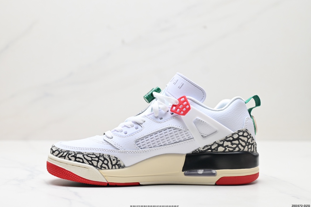 Air Jordan Spizike Hybrid OG ”White Green Black Red“斯派克李混合系列中帮休闲运动文化篮球鞋“白绿黑红爆裂纹”踢出去  315371-125