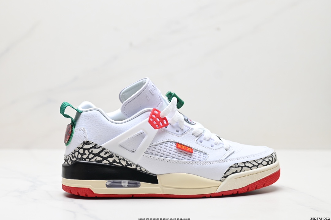 Air Jordan Spizike Hybrid OG ”White Green Black Red“斯派克李混合系列中帮休闲运动文化篮球鞋“白绿黑红爆裂纹”踢出去  315371-125