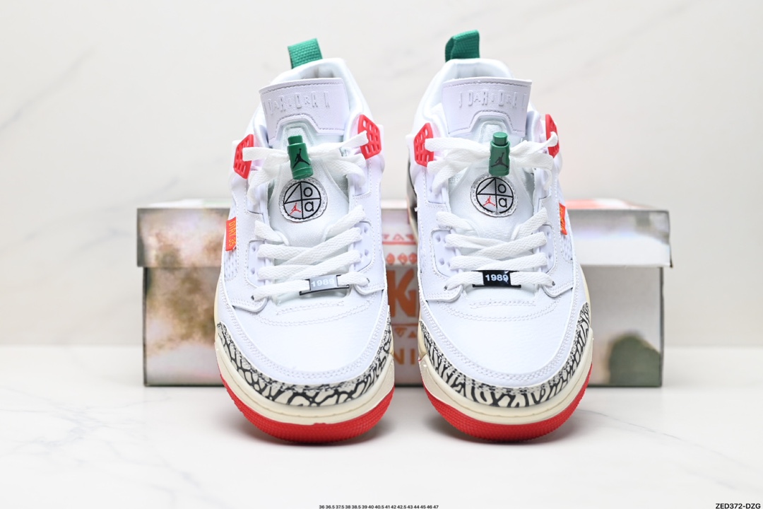 Air Jordan Spizike Hybrid OG ”White Green Black Red“斯派克李混合系列中帮休闲运动文化篮球鞋“白绿黑红爆裂纹”踢出去  315371-125