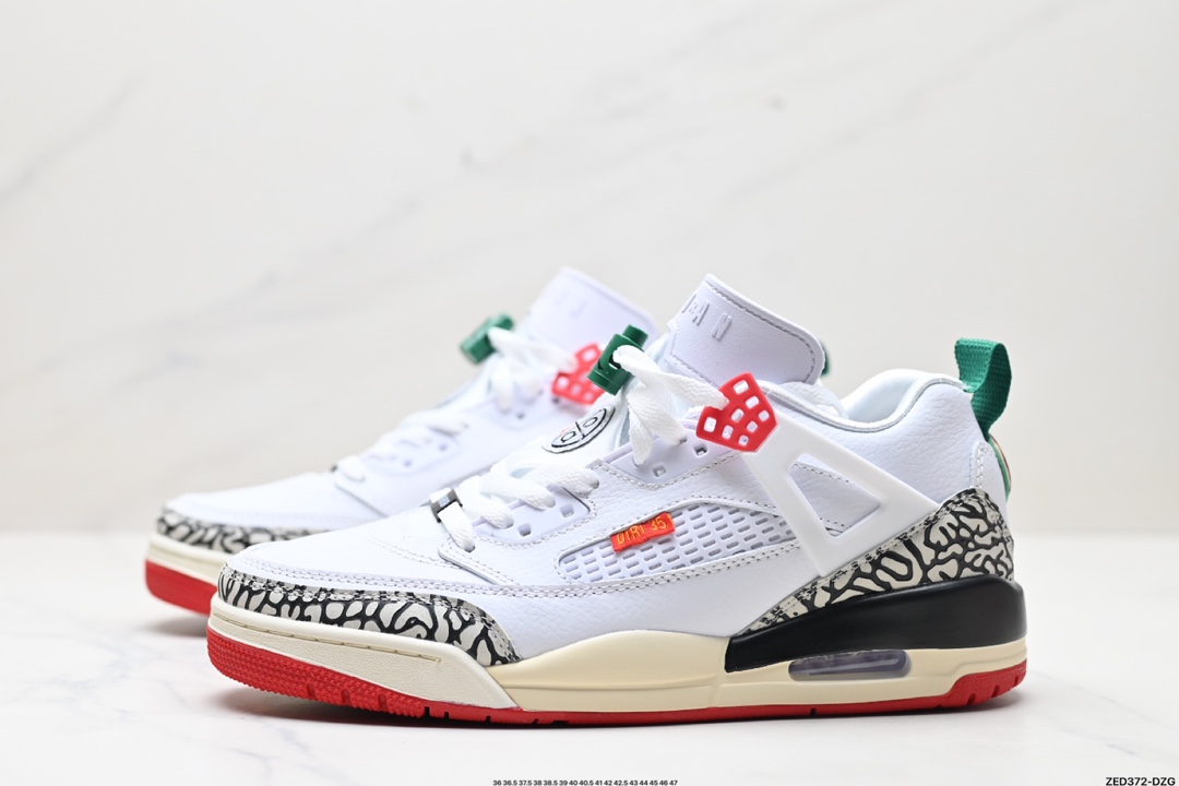 Air Jordan Spizike Hybrid OG ”White Green Black Red“斯派克李混合系列中帮休闲运动文化篮球鞋“白绿黑红爆裂纹”踢出去  315371-125