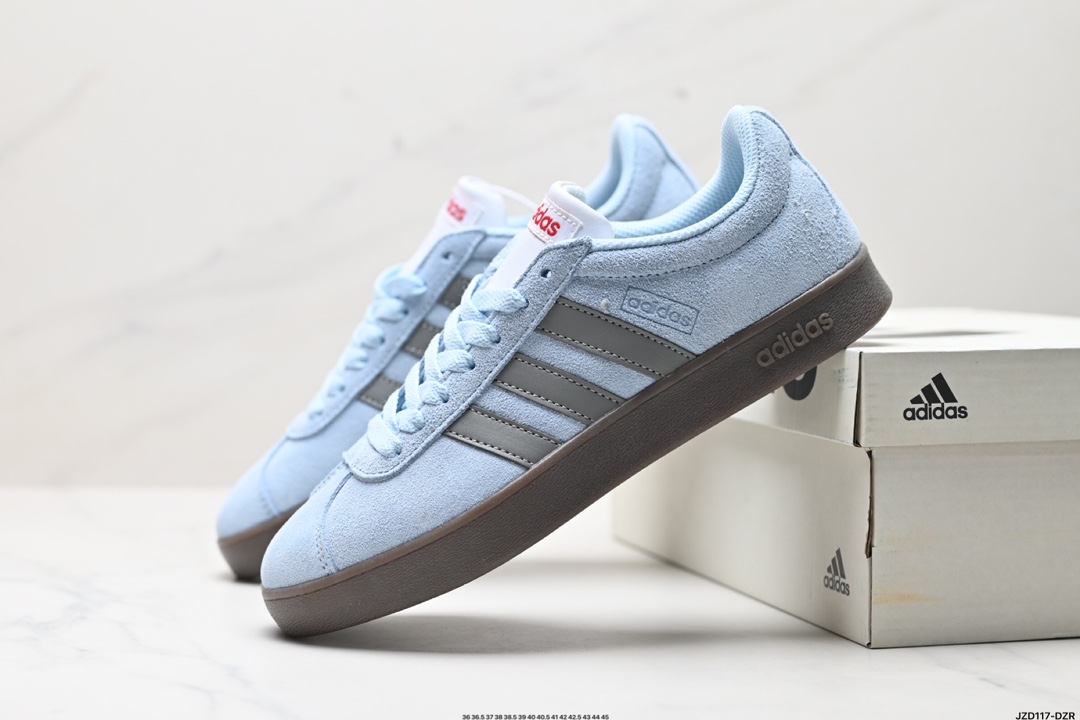Adidas Neo VL Court 2.0 百搭单品 绒面麂皮防滑耐磨轻便低帮板鞋  HQ1802
