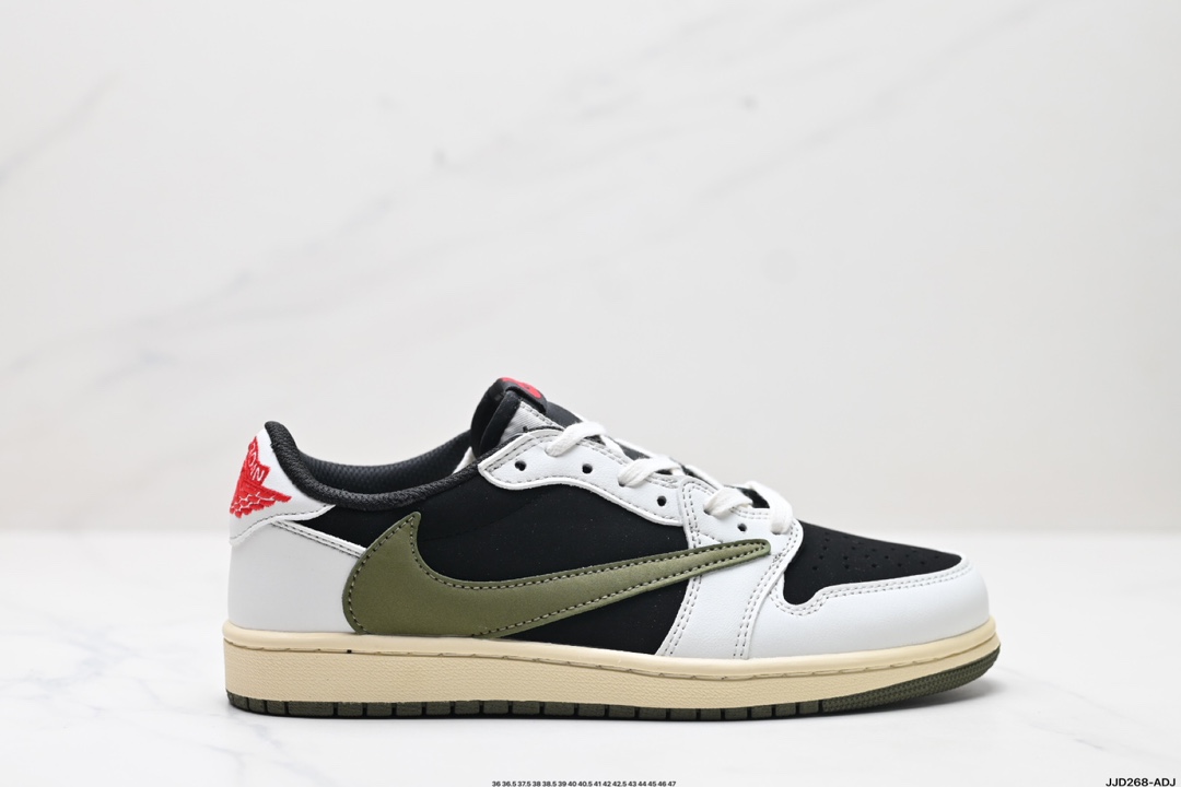 公司级✅AJ倒勾Travis Scott x Air Jordan 1 ” Reverse Mocha “ AJ1乔1 TS 闪电 联名倒钩 低帮文化篮球鞋货号:DZ4137-106尺码:361