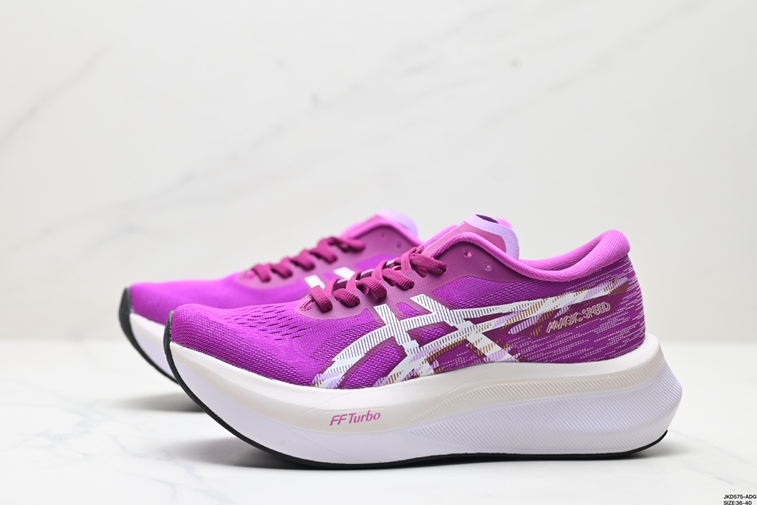 💰180
公司级✅Asics 亚瑟士MAGIC SPEED 4稳定跑鞋鞋面采用双层提花网面设计，提高包裹性和透气性，后跟搭载稳定系统科技T-GEL提升整体支撑力和结构感，减少对身体带来的冲击负荷，创新中底至轻回弹
货号:1012676-500
尺码:36-40
ID:JKD575-ADG