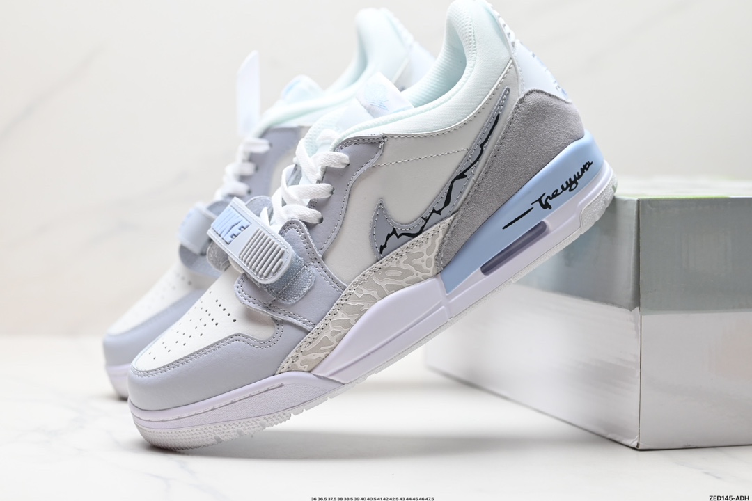 耐克Nike Air Jordan Legacy 312 Low”Whit Grey Fog/Blu Red“乔丹最强三合一混合版本低帮文化休闲运动篮球鞋 HM3709-141