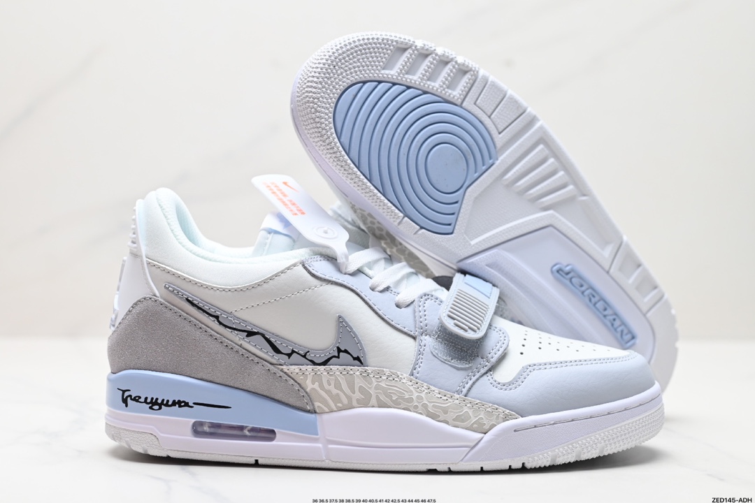 耐克Nike Air Jordan Legacy 312 Low”Whit Grey Fog/Blu Red“乔丹最强三合一混合版本低帮文化休闲运动篮球鞋 HM3709-141