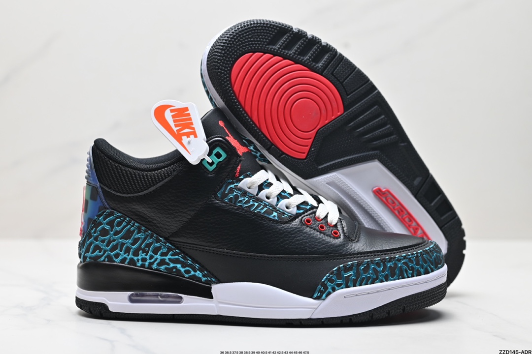 Nike Air Jordan 3 Retro皮革 潮流 防滑耐磨包裏性中帮 复古篮球鞋 FV5437-001