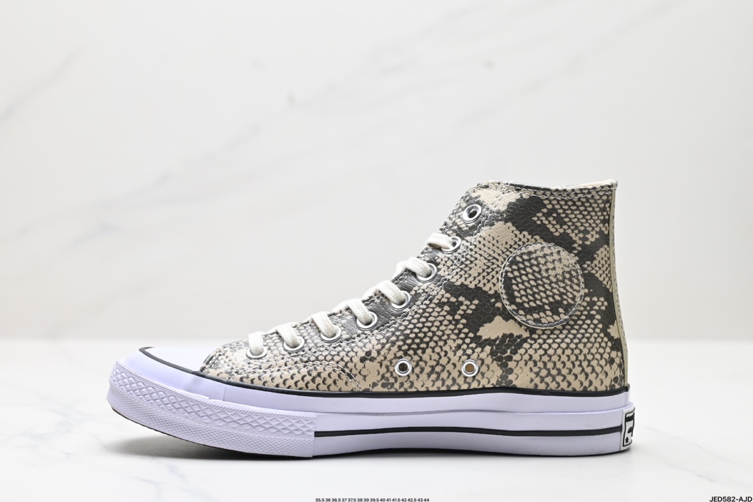 Stussy x Converse ALL STAR CHUCK 70 匡威 蛇纹时尚百搭 防滑耐磨 高帮 帆布鞋 A11674C