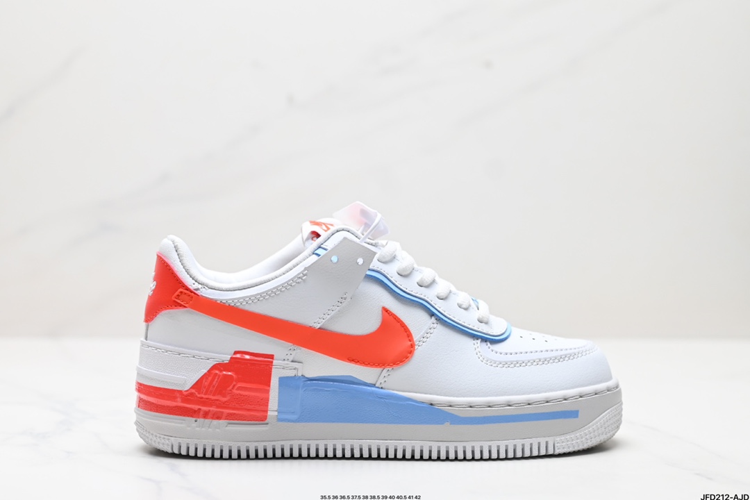 Nike WMNS Air Force 1 Shadow 马卡龙军空一号轻增量高低帮搭百板鞋 CQ9503-100