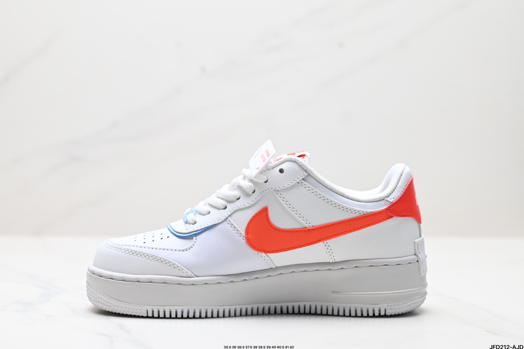 Nike WMNS Air Force 1 Shadow 马卡龙军空一号轻增量高低帮搭百板鞋 CQ9503-100