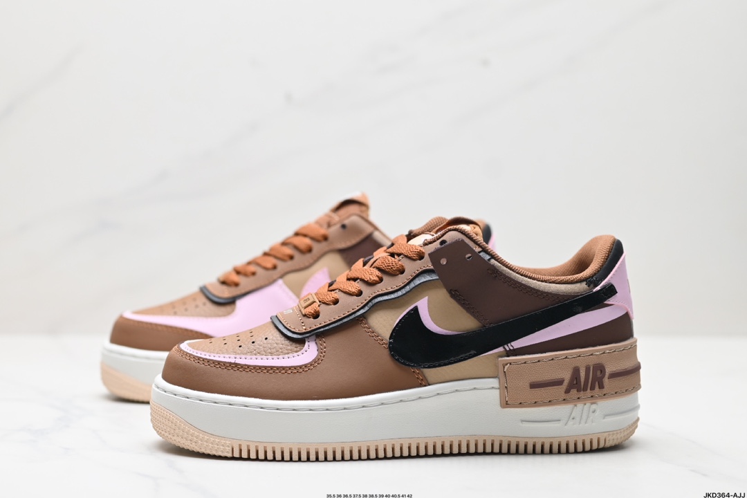 Nike WMNS Air Force 1 Shadow 马卡龙军空一号轻增量高低帮搭百板鞋 DZ1847-200