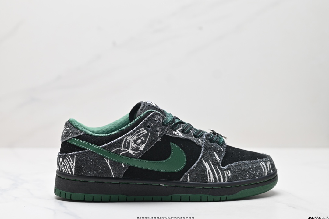 放店💰160 蓝绿涂鸦HF7742-001 公司级🌲耐克Nike SB Dunk Low RETRO SE 扣篮系列低帮休闲运动滑板板鞋采用软质牛剖皮鞋面材质#正确后跟反口里弧度#原厂中底布正确印刷#鞋垫嵌入缓震乳胶+Sole真气垫装置#原比值开发耐磨橡胶大底❗ 尺码:36 36.5 37.5 38 38.5 39 40 40.5 41 42 42.5 43 44 45 46 ID:JSD534-AJS