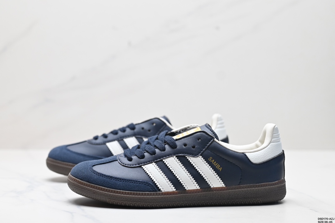 💰80版本 真标✅阿迪达斯三叶草 Originals Samba OG 桑巴舞系列绅士德训足球风百搭低帮休闲运动板鞋 货号:CQ2218 尺码:36-45 ID:DSD170-AZJ