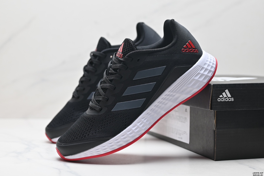 💰150
真标✅Adidas DURAMO SL轻盈跑鞋
adidas跑鞋设计总是呈现出一种经典低调的感觉，但Ultra Boost与Alphabounce这两个系列的出现，让市场掀起了一阵潮流 这款adidas Duramo 虽然不及前面那两款鞋子那么耀眼，但其主打的cloudfoam科技还是非常让人期待的。Cloudfoam是adidas家的另一种减震科技，减震性能不错，能够给脚底提供舒适的缓震感受
货号:FV8786
尺码:40-45
ID:JJD419-AZF