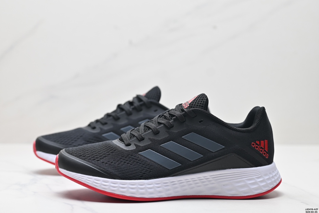 💰150
真标✅Adidas DURAMO SL轻盈跑鞋
adidas跑鞋设计总是呈现出一种经典低调的感觉，但Ultra Boost与Alphabounce这两个系列的出现，让市场掀起了一阵潮流 这款adidas Duramo 虽然不及前面那两款鞋子那么耀眼，但其主打的cloudfoam科技还是非常让人期待的。Cloudfoam是adidas家的另一种减震科技，减震性能不错，能够给脚底提供舒适的缓震感受
货号:FV8786
尺码:40-45
ID:JJD419-AZF