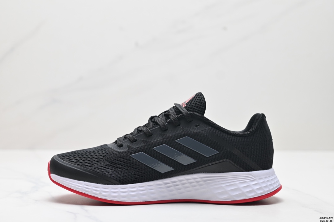 💰150
真标✅Adidas DURAMO SL轻盈跑鞋
adidas跑鞋设计总是呈现出一种经典低调的感觉，但Ultra Boost与Alphabounce这两个系列的出现，让市场掀起了一阵潮流 这款adidas Duramo 虽然不及前面那两款鞋子那么耀眼，但其主打的cloudfoam科技还是非常让人期待的。Cloudfoam是adidas家的另一种减震科技，减震性能不错，能够给脚底提供舒适的缓震感受
货号:FV8786
尺码:40-45
ID:JJD419-AZF