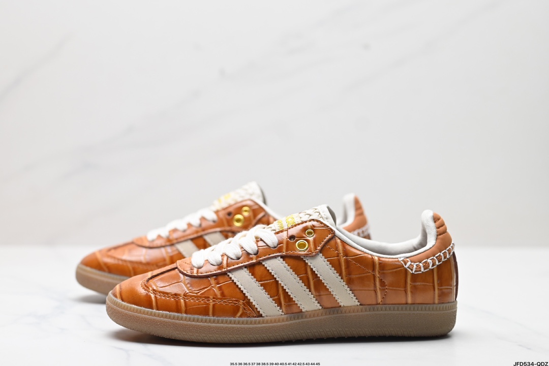 Adidas Originals Wales Bonner Samba OG桑巴舞系列绅士德训足球风百搭低帮休闲运动板鞋  JH9826